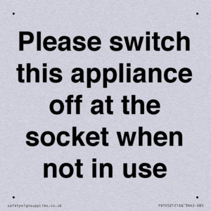 Please switch this appliance off at the socket when not in use